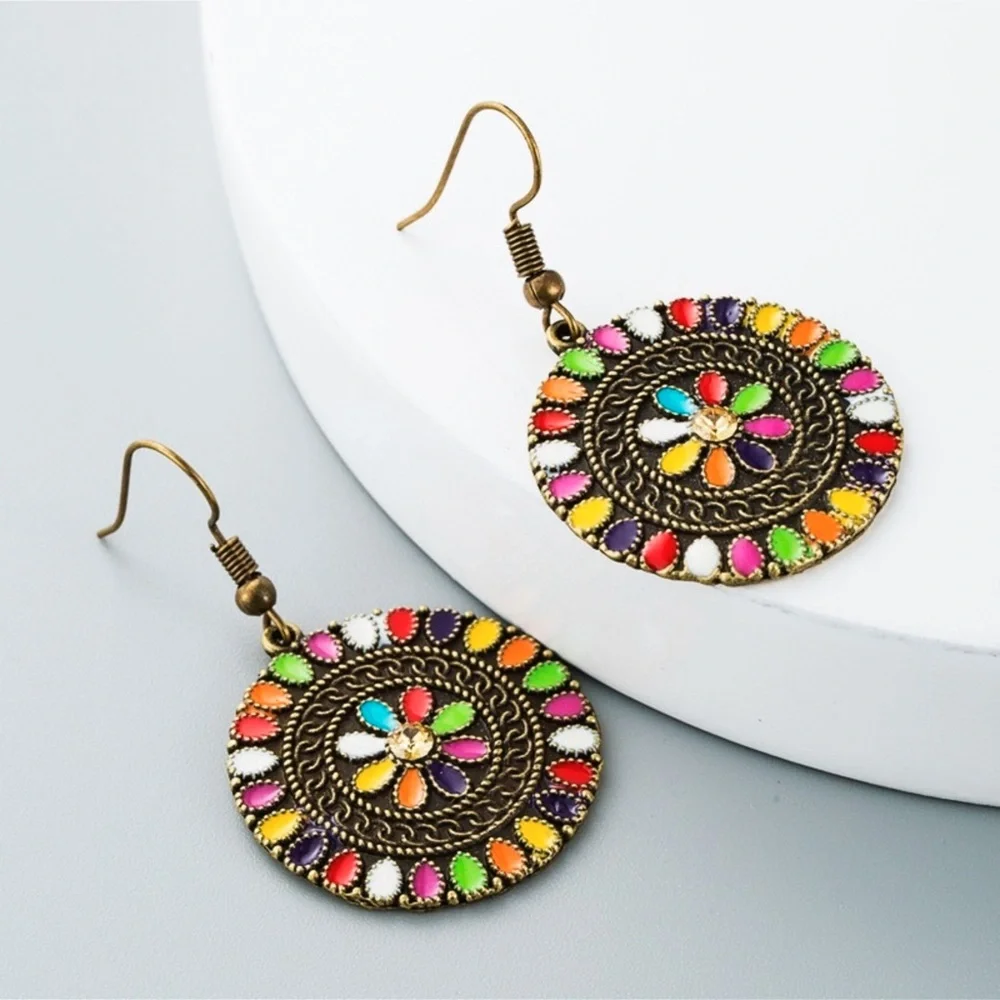 Any 2/$20! Bronze Boho Multi-Color Dangle Earrings - Picture 3 of 8